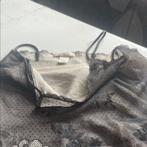 Elegant Black Lace Camisole, knee length